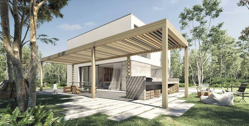 PERGOLA BIOCLIMATIQUE BEIGE SABLE